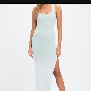 Kookai Sleeveless Ribbed Dress - Light Green